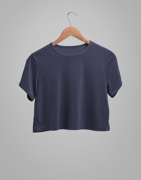 Crop T-shirt : Navy Blue