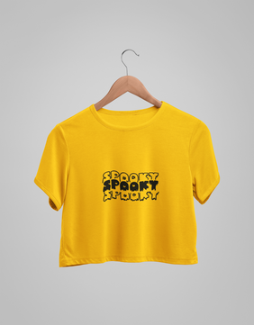 Spooky Yellow Crop T-shirt